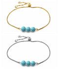 Natural Stone Chain Bracelet Trendy Jewelry for Women Gold Plated Stainless Chain Bracelet