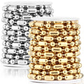 New Style DIY Electrolysis Cuban Triple Chain Shiny Oval Stainless Steel Beads Necklace Roll Bracelet Accessory