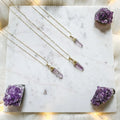 Shanmei Gold Plated Chain Amethyst Point Pendant Butterfly Necklace Mother's Day Gift S925 Sliver Necklace for Jewelry Making