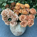 Hot Selling 9 Heads Roses High Quality Silk Flowers Artificial Rose Bouquet for Wedding Party Decor