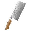 XINZUO New Damascus Steel Bone Chopper Durable Linen Micarta Handle Kitchen Chopping Knife