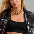 Exaggerated Big Ball Beaded Chain Choker Necklace for Women Punk Chunky Bead Collar Accessories 2025 Fashion Jewelry Female Gift