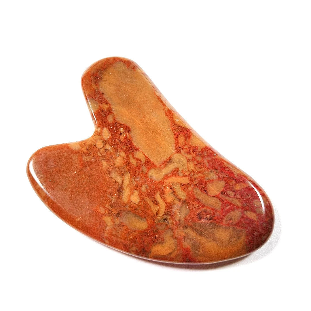 Huiying Facial Lifting Scraping Heart Gua Sha Massage Tool Jade Mookaite jasper Hot Massage Stones