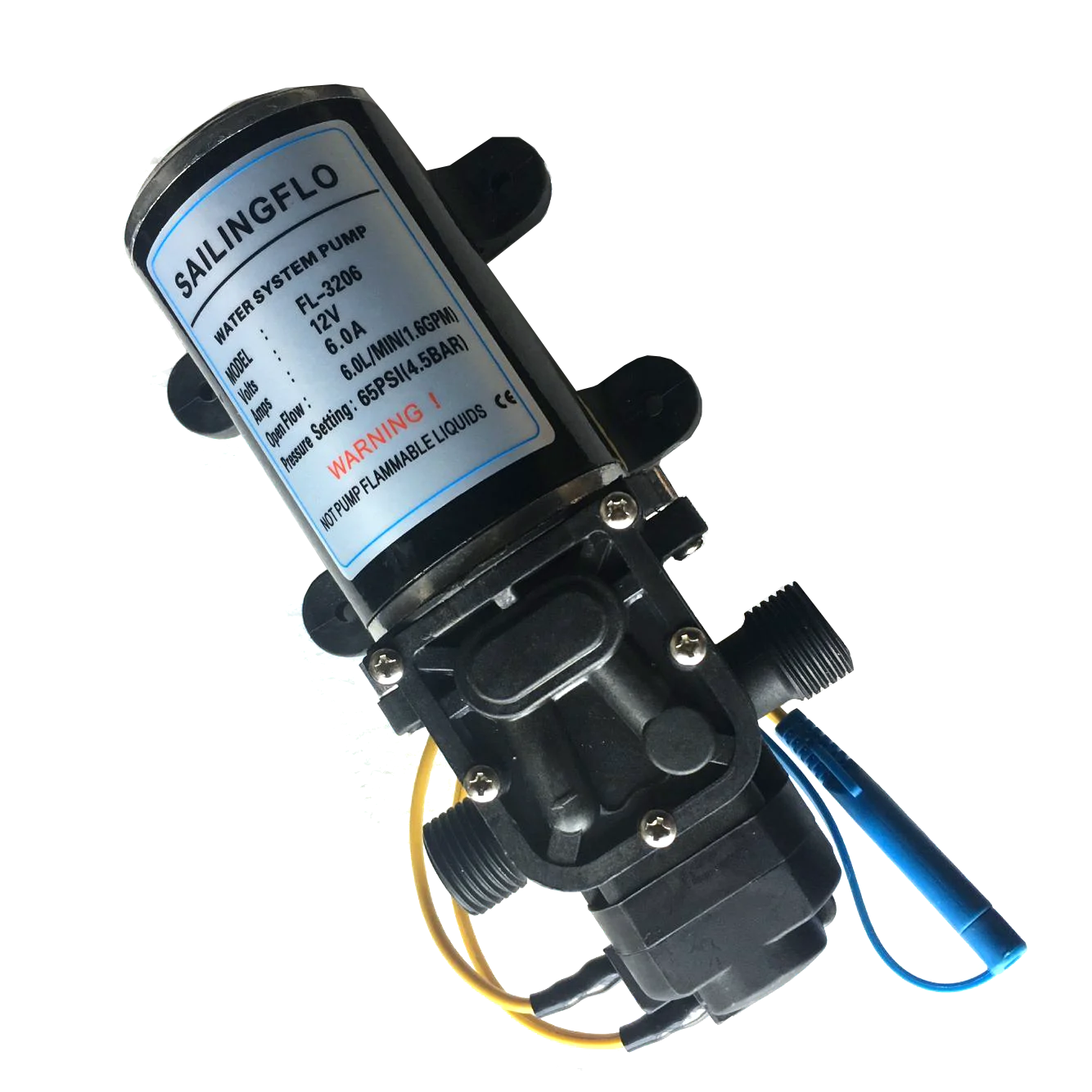 SAILINGFLO Diaphragm Pump FL-3206 65psi High Pressure 12V 6LPM Marine OEM Camping Outdoor Water Pump