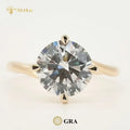 Custom 2CT Round Cut Engagement Ring S925 18K Gold Plated Moissanite Rings VVS D Color Moissanite Ring