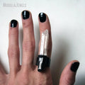 RM43290 Large Terminated Quartz Crystal Ring Large Aura Clear White Quartz Adjustable Free Form Ring Witch Wicca Ring