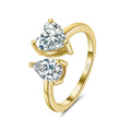 Fine Jewelry Rings Water Drop Pear Heart Shaped Cz Women 925 Sterling Silver Gold Plated Ring
