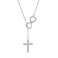 Gold-Plated Zircon Cross Simple S925 Sterling Silver Personalized Wedding & Anniversary Woman Necklace