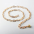 European and American Fashion Trend Metal Oval Ring Buckle Ladies Decorative Waist Chain Belt