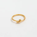 Ins Hot High End 18K Gold Plated Simple Knot Rings Stainless Steel Rings for Women Tarnish Free Jewelry