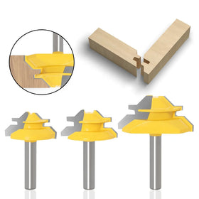 12mm and 1/2inch Shank 45 Degree Lock Miter Router Bits Set Woodworking Tools Line Cutting Knife Right Angle Cutter