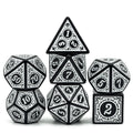 Udixi Polyhedral Plastic RPG Dungeons and Dragons Custom logo Acrylic Dice Set Pattern White