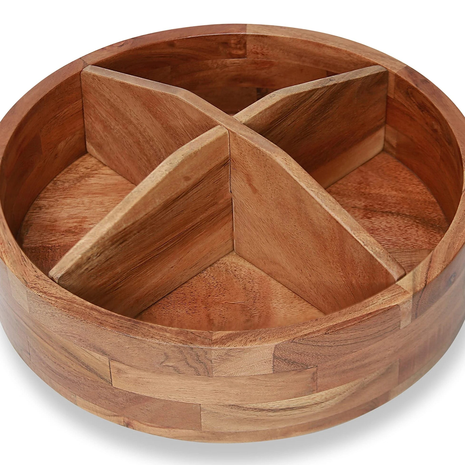 Wood Tray Lazy Susan Organizer for Spices Cabinet Fridge Pantry Bamboo Vanity Tray Makeup Jewelry Organizer Toilet Tank Tray