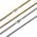 Fashion 5MM Keel Wheat Chain Punk Stainless Steel Flower Basket Necklace for Women Hiphops Men Link Chain Jewelry