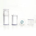Deluxe 50ml White PP/AS Oval Bottle Pump Sprayer Hot Stamping Skin Care Serum Essential Oils Lotion Shampoo Hand Cream SYNPAK