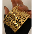 Irregular Pattern Wide Hollow Stainless Steel Bangle Geometric Open Waterproof Cuff Bracelets Women Statement Chic Punk Jewelry