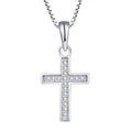 Hot Selling Female Pendant Clavicle Chain Trend S925 Sterling Silver Necklace Tennis Inlaid Zircon Cross Pendant Necklace