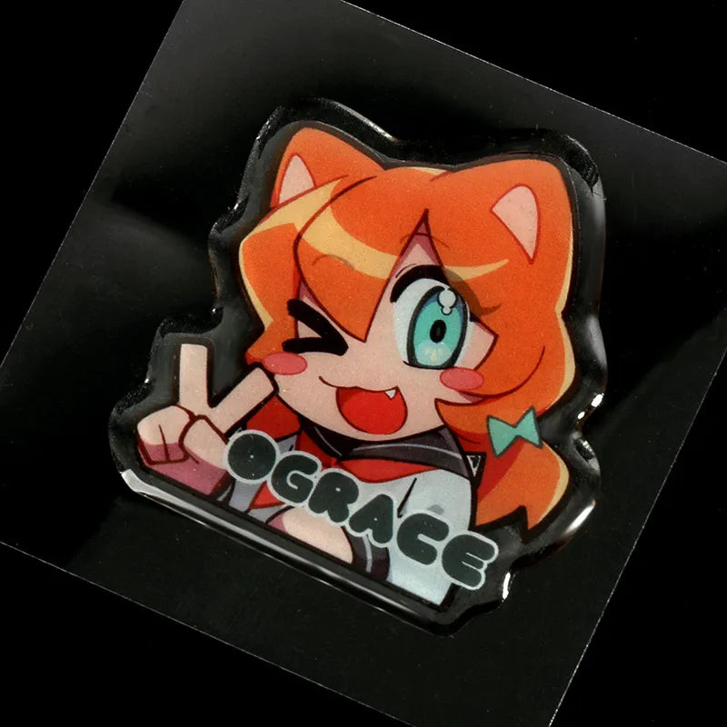 Vograce Customized Printed Round Clear Epoxy Resin Vinyl Sticker Set