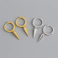 Punk Fine Jewelry Geometric Hexagonal Conical 18k Gold 925 Sterling Silver Hoop Earrings for Women