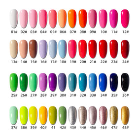 Hot Sale Low MOQ Private Label 10ml Rich Pigment Smooth Draw Non-Toxic 48 Colors Creative Nail Salon UV Gel Liner Polish 60s