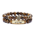 2 PCS Tiger Eye Stone Bracelet Men Women - Natural Energy Stone Black Onyx Tiger Eye Beads Bracelet for Women Girls
