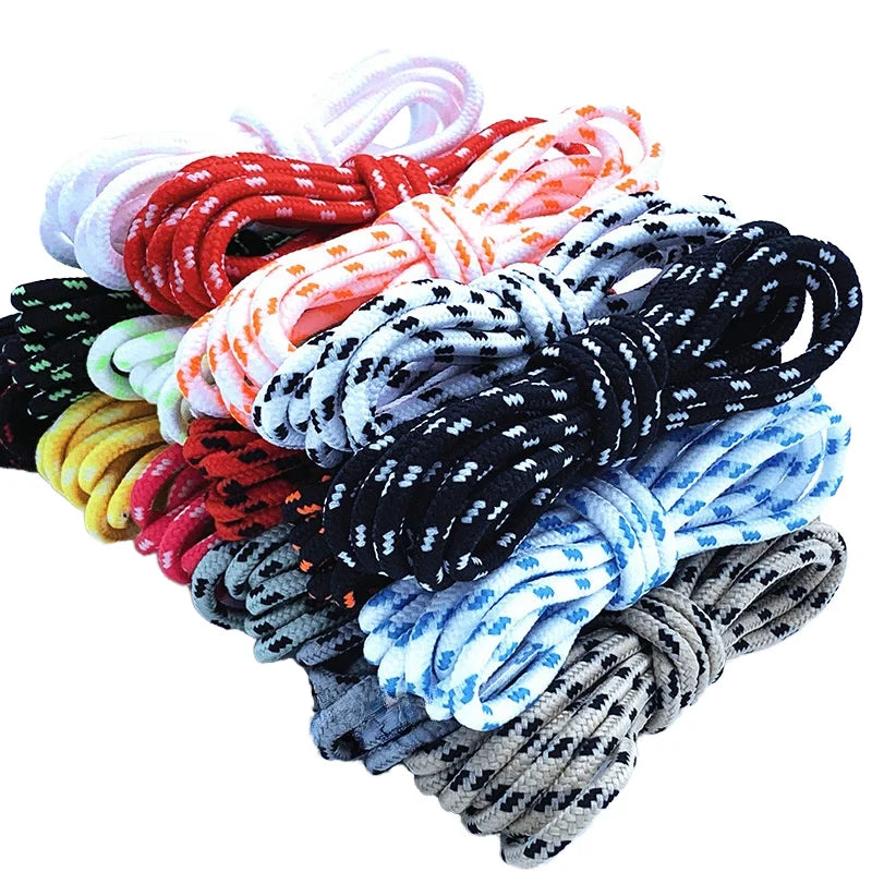 2024 New Printed Color round Sports Shoelaces Small White 5mm Width Thick Flat Polyester Laces for Shoes and Boots