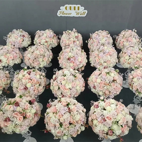 Wedding Centerpieces B-2309 Factory Price OEM Size Color Table Runner Artificial Rose Flower Ball