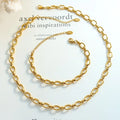 Europe and the United States New Hip-hop Stainless Steel Material Jewelry Set Thick Chain Necklace and Bracelet