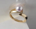 R892 7-8mm Natural Freshwater Pearl Ring Accessory 925 Sterling Silver Adjustable Size Engagement Jewelry Ring for Women