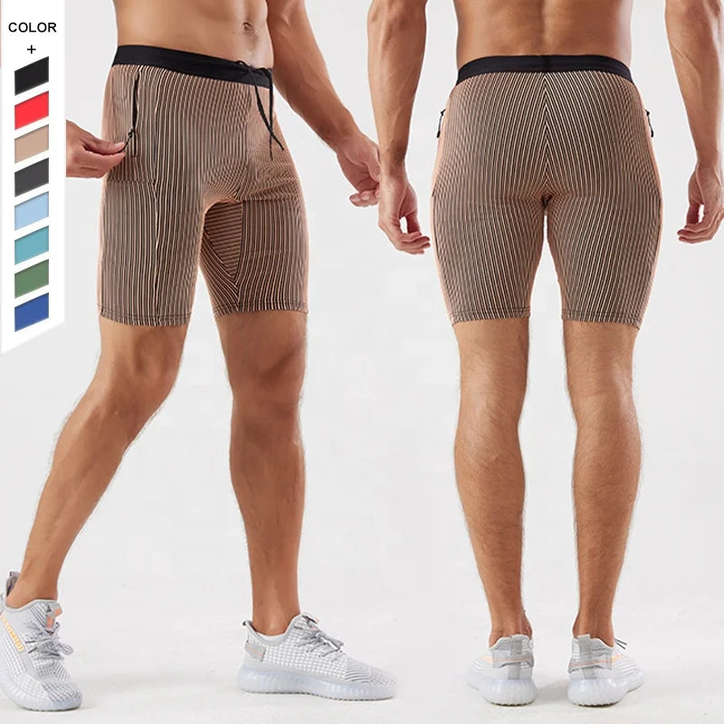 2024 New Outdoor Running Quick Drying Tight Shorts for Men and Women Sports Fitness Capris Elastic Basketball Training Shorts