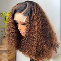 Highlight Color Bob Wig Brazilian Human Hair Wig Bouncy Curly Short Bob Wigs Cuticle Aligned 200% Vendor 13X4 Lace Frontal