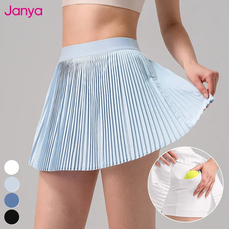 Janya Women's False 2 Piece Sports Skirt Custom Logo Quick Dry Breathable Tennis Wear Organ Pleated Golf Tennis Skirt for Adults