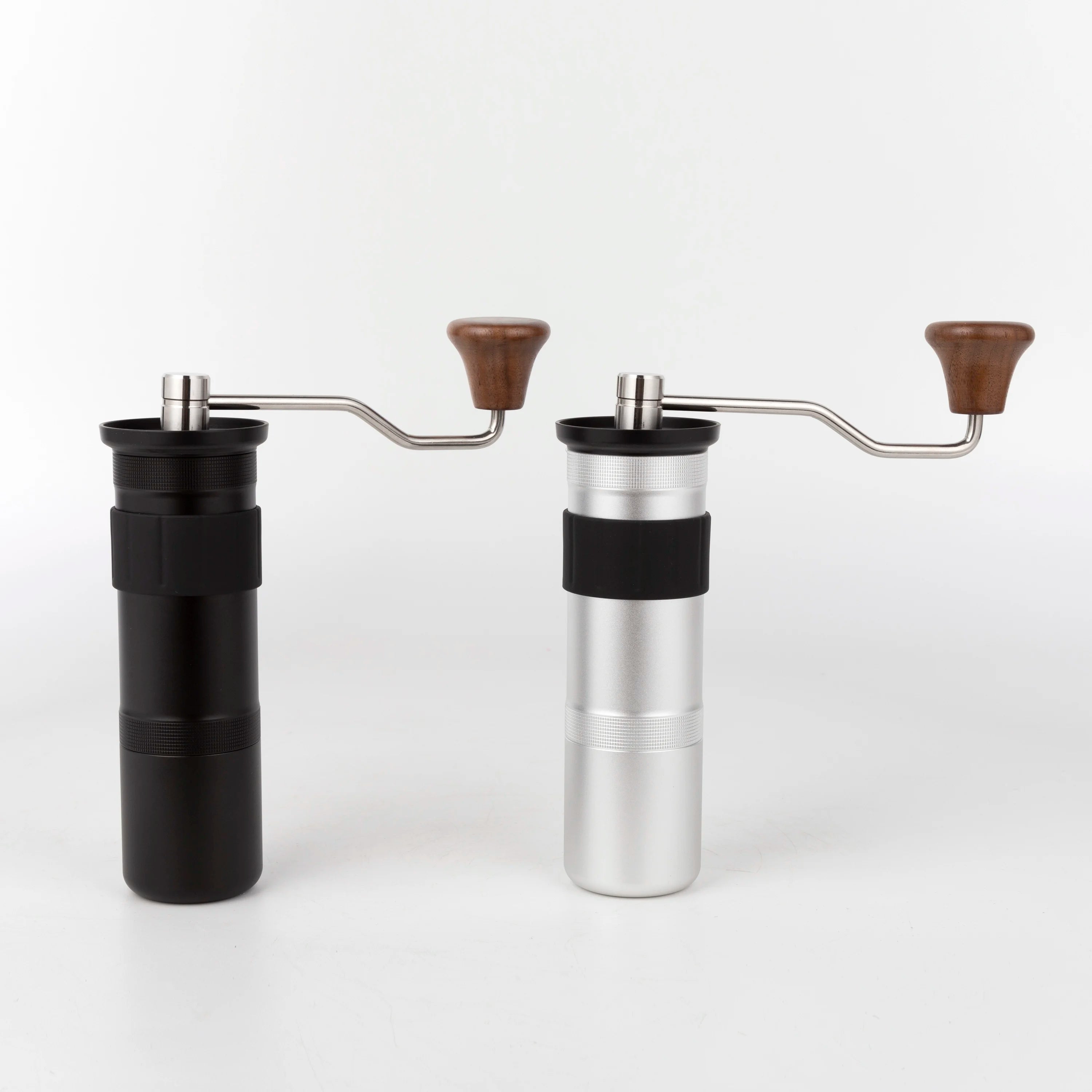 Manual Coffee Grinder OEM Al-Alloy Body 30g Capacity Conical Burr Coffee Grinder with Wooden Handle