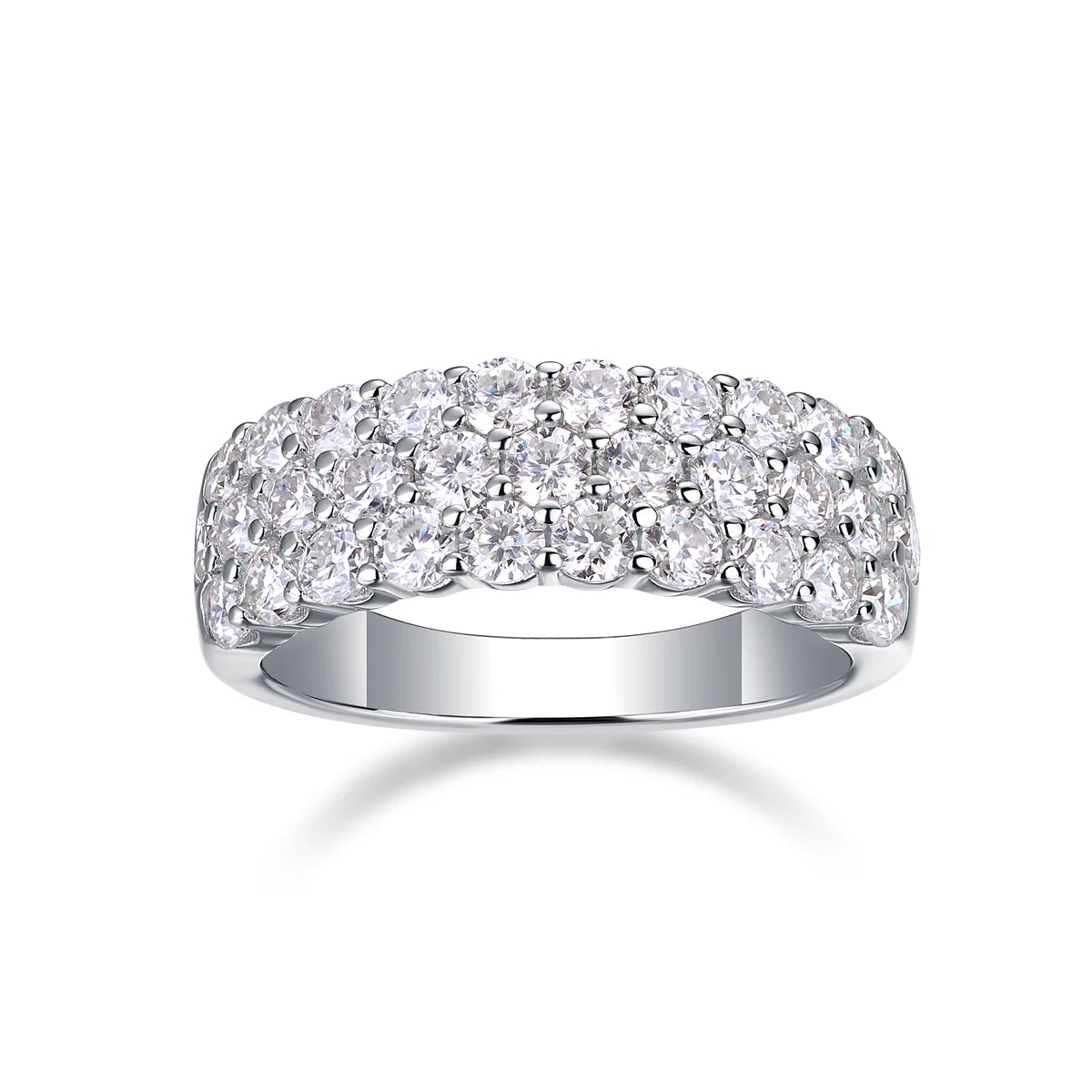 Best Selling Custom Engagement 925 Sterling Stone Eternity Wedding Jewelry Women Moissanite Ring Silver