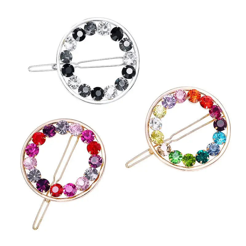 Customized Colored Crystal Bobby Pins Multi Rhinestone Floral Hoop Daily Gift Women Girls Hair Clip Hair Jewelry