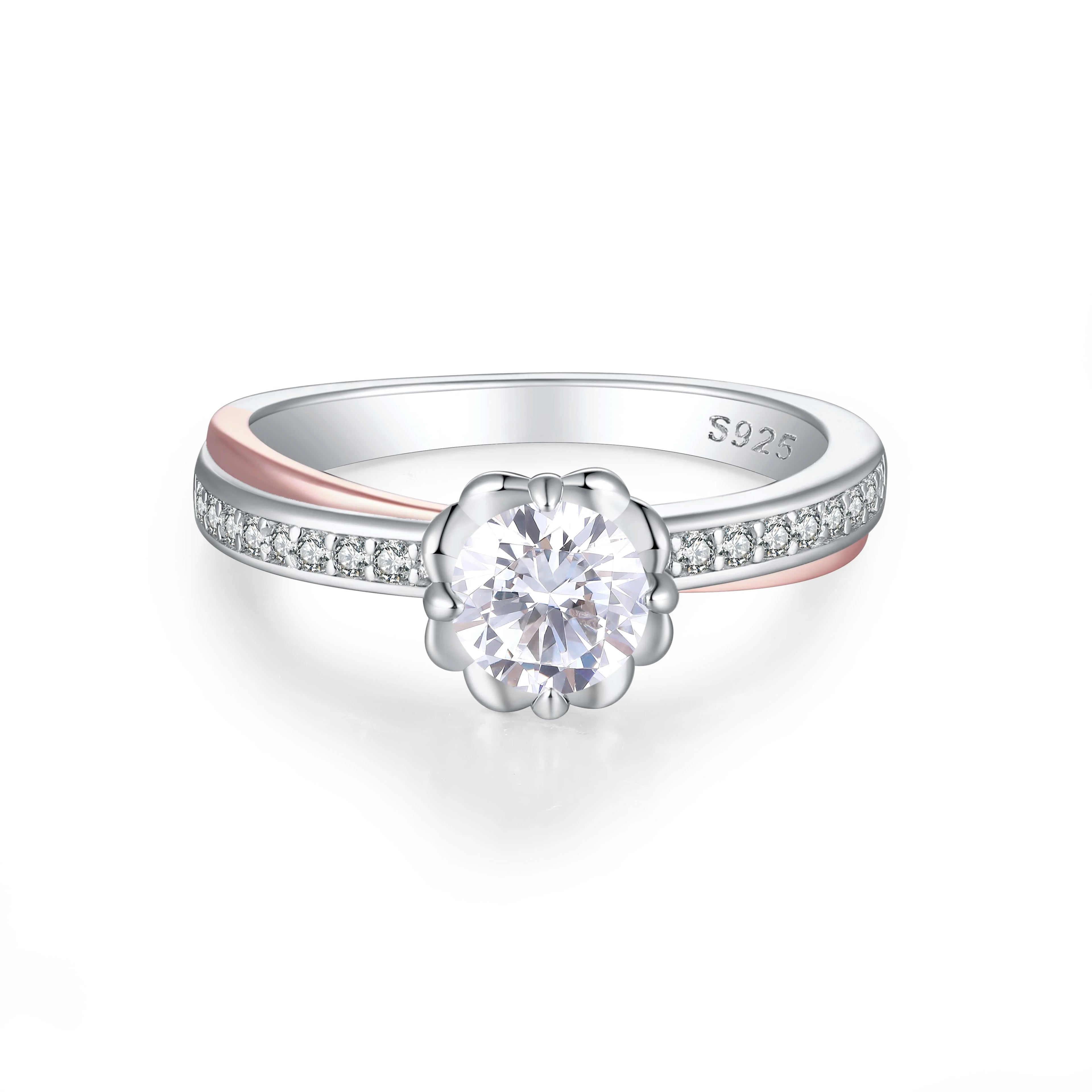 Hot Sale 3A Zircon Promise 925 Silver Engagement Wedding Rings Fine Jewelry Rings Cubic Zirconia Fashion Finger Ring for Women