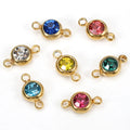 10 Pieces 6mm Stainless Steel 12 Month Birthstone Charms for Bracelets DIY Jewelry Making Accessories