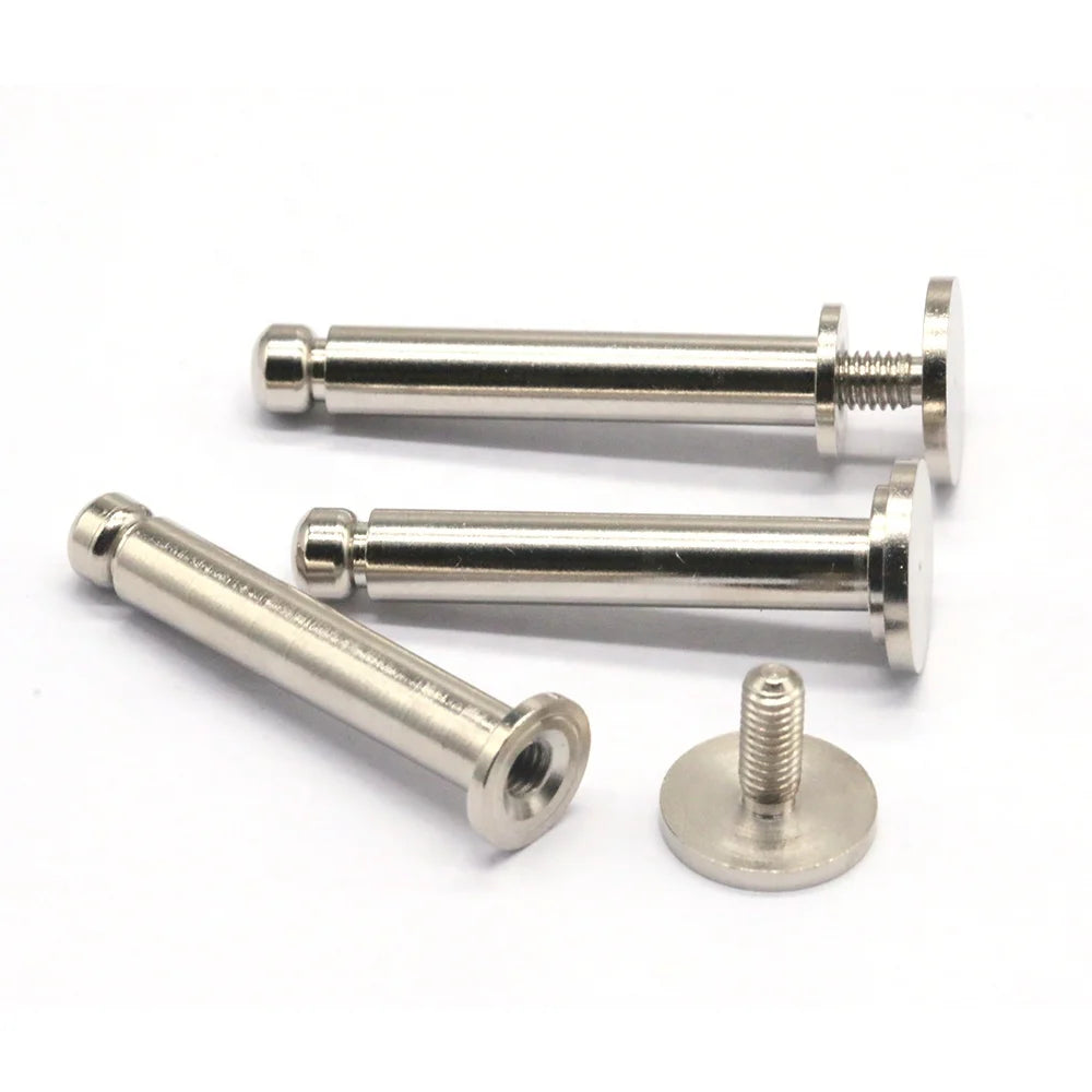 Manufacturer Supply New Design Iron Nickel Plated Turning Parts Low MOQ Pair Lock Male Female Screws for Fastening for Rivets