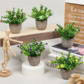E07269 Hot Sale Office Desktop Decor Faux Green Plant Small Potted Plant Artificial Succulent Bonsai