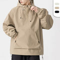 Men's Custom Logo Half Zip-up Hoodies With Zip Front Pocket Elastic Cuff and Hem Spring Polyester Pullover Jacket Hoodies