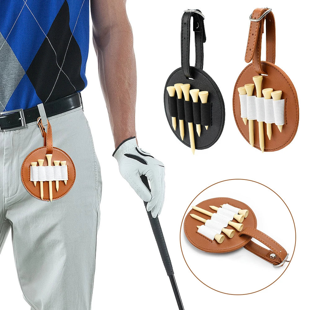 Custom Portable Sport Women Men Carrier Belt Clip Leather Tees Holder Storage Bag for Golf Gifts