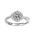 Fashion Jewelry Rings Wedding S925 Sterling Silver Diamond Moissanite Stone Engagement Ring for Women