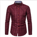 Men's Plaid Long-sleeved Shirt Youth Trend Loose Casual Lapel Shirt