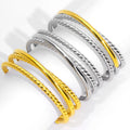 New Arrival Chunky Stainless Steel Gold Plated Bracelet Irregular Liquid Wave Design Vintage Adjustable for Women Men Jewelry