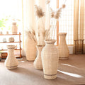 Modern Home Decor Elegant Rattan Woven Floor and Table Vase with Dried Flowers for Wedding Arrangements