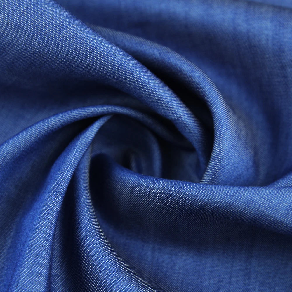 Popular Lyocell Rayon Blend Fabric Denim Fabric for Dress Jeans Skirts Comfortable and Smooth Iindigo Yarn Dyed Twill