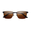 Luxury Vintage Half Rimless Titanium Square Sunglasses Fashionable Designer Sun Glasses Polarized Gold Silver for Women Men
