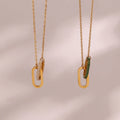 2023 New Arrival Vintage Micro Pave Cubic Zircon CZ  Necklace Stainless Steel Pin Pendant Necklace for Women and Girls
