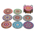 DaiRui Dining Room Round Mandala Diamond Painting Coasters with Holder