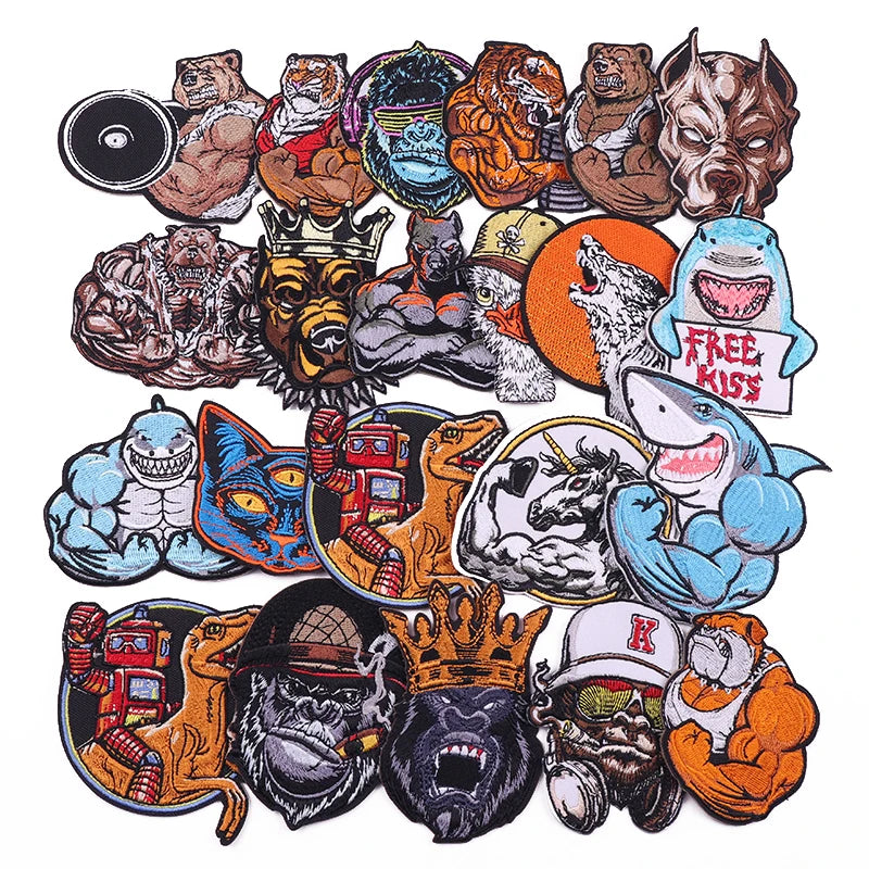 Hot Sales Sports Animal Iron on Embroidery Patches for Clothes DIY Fusible Patches Wholesale Custom Embroidery Patch